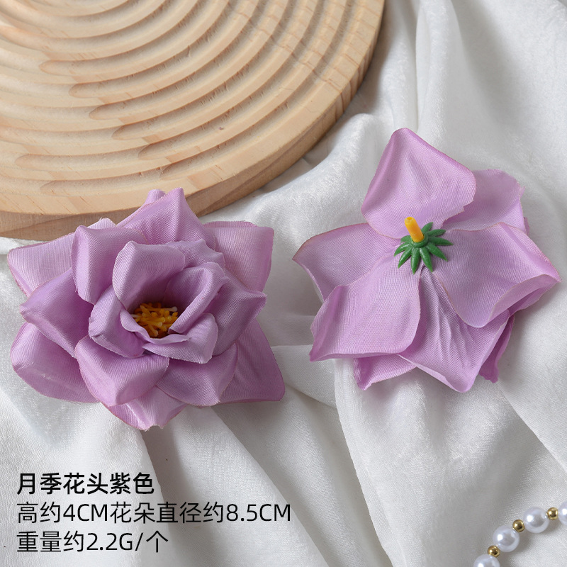 Simulación de flores falsas flores púrpura estilo Monet material DIY para la boda flor de broche flor flor flor flor de decoración diseño de guirnaldas
