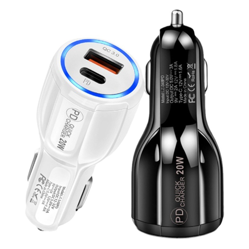 Manufacturer Wholesale Bowling Car Mobile Phone Charger Super Fast Charging USB Car Charger One to Two Cigarette Lighter 12-24