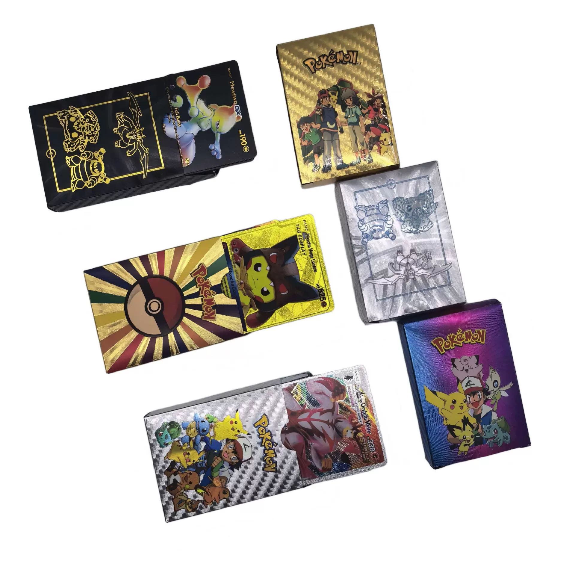 Радужная карта Pokémon Gold Card PTCG английские Pokémon Gold Foil Card Charizard Black Card Silver Card Spot