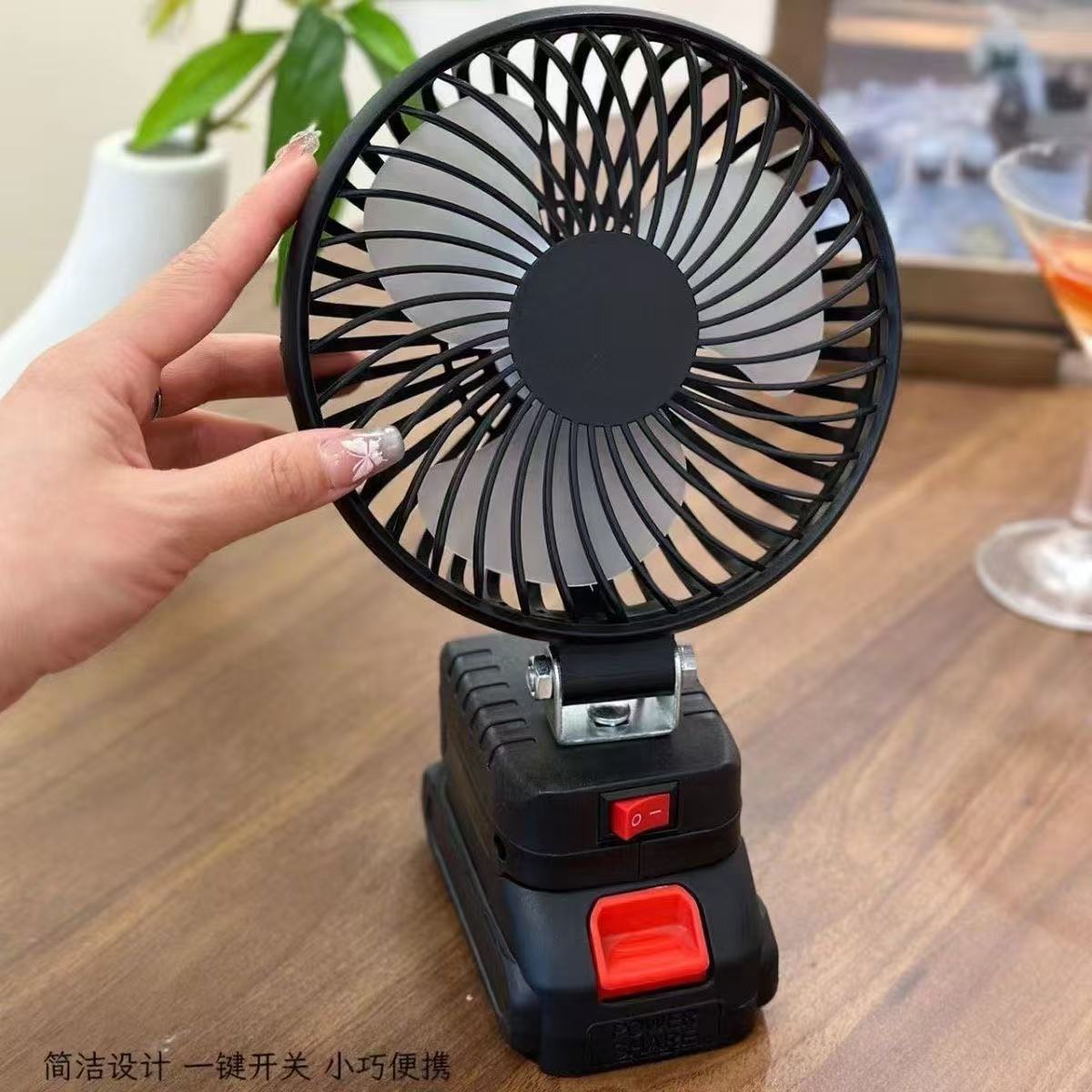 Camping lithium battery fan for construction sites, dormitories, fishing, rechargeable, high wind power, convenient, wireless, small outdoor fan