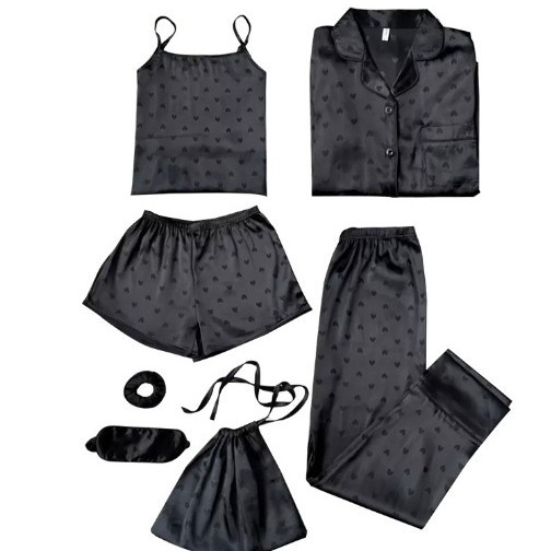 Cross - Border ins2025 pijama femenino primavera y otoño juego de siete piezas rayas versión coreana ropa para el hogar cuatro estaciones pijama delgado image 5