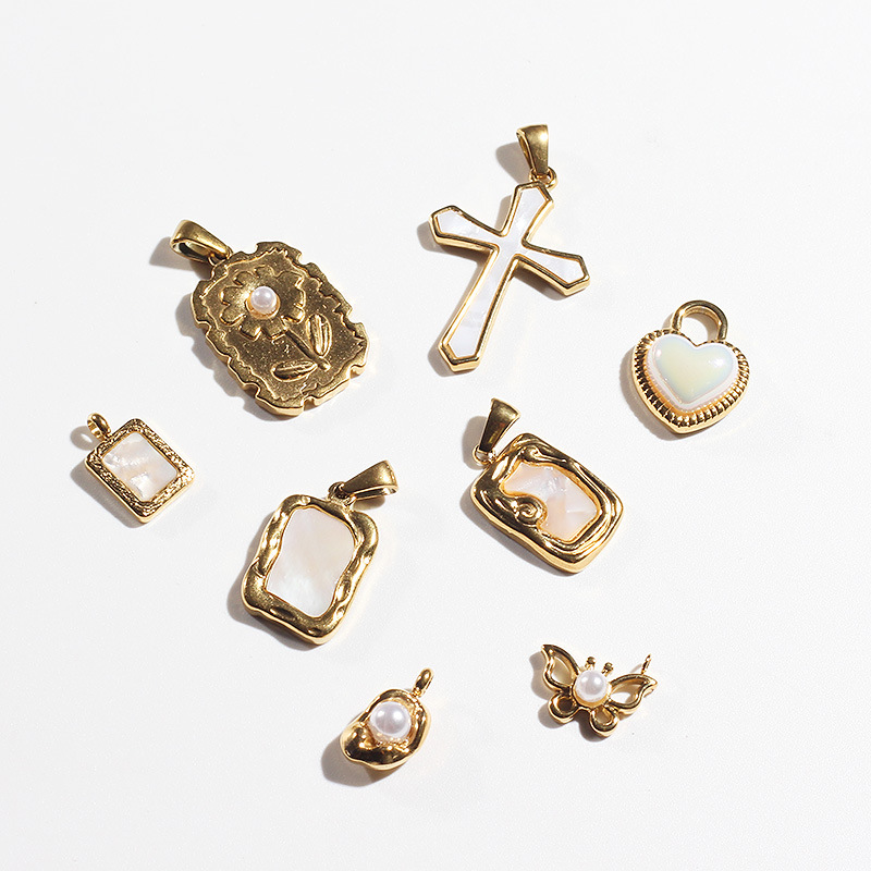 4g Weight Pendant Jewelry Making Type No Chain Chain Material 1 Piece Quantity Daily Occasion 304 Stainless Steel Material Cross, Heart Shape, Butterfly Pattern All Seasons Season Unisex Gender Polished Finish Retro Style 1 Piece 304 Stainless Steel Cross Heart Shape Butterfly Polished Pendant 1