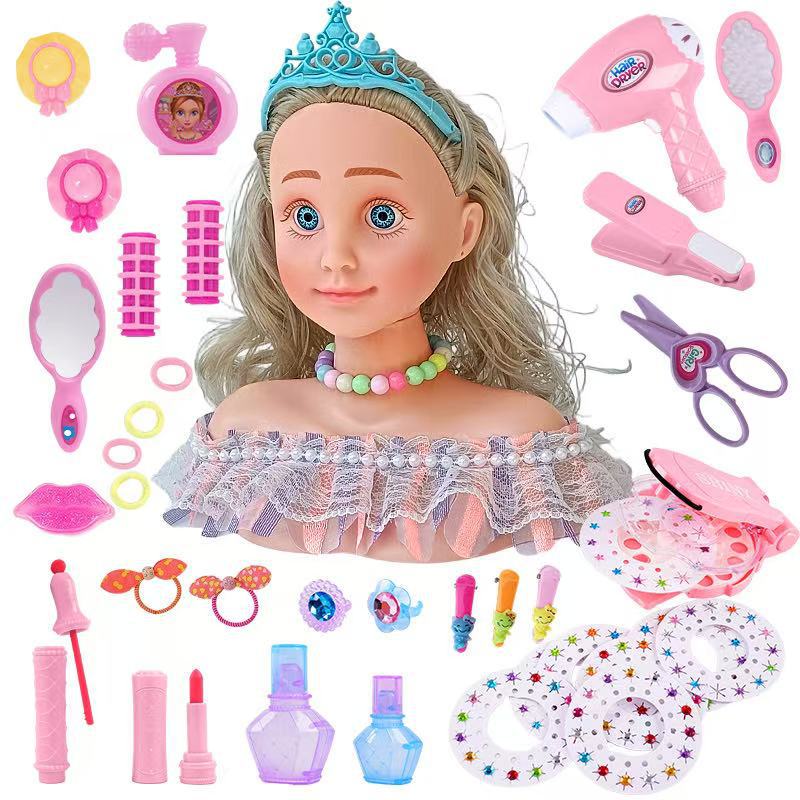 Modelo de media longitud muñeca juguete para niños secador de pelo traje de maquillaje trenzado de pelo cross-border play House Girl Doll