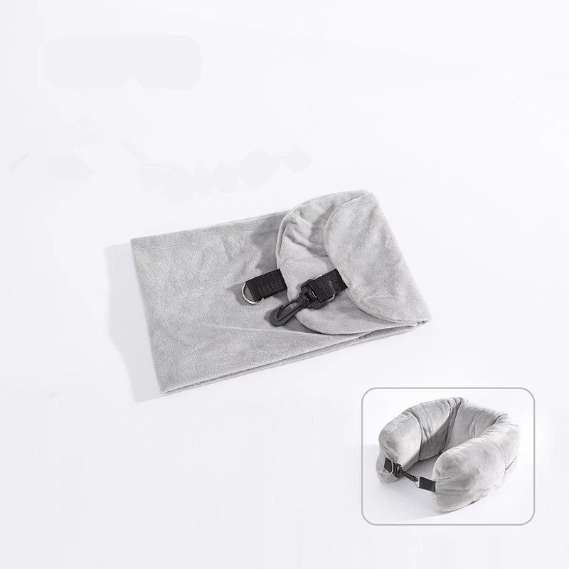 Nuevo avión de navegación barata portátil relleno de viaje en forma de U almohada de cuello almohada funda de almacenamiento de equipaje peluche image 8