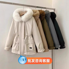 2025冬季皮草派克服白鸭绒羽绒服女外套韩版复古加厚大牌女装尾货
