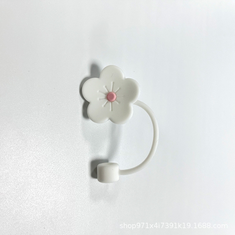 Amazon venta caliente de silicona tapón de paja flor de paja sombrero de polvo de grado alimenticio antiincrustación ecológica sombrero de paja decoración