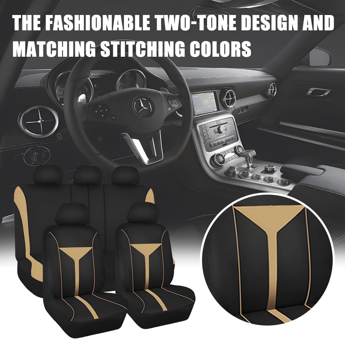 Cross-Border New Elastic Fabric Wine Glass Style Car Seat Cover for All Seasons Amazon Temu Meike Duo