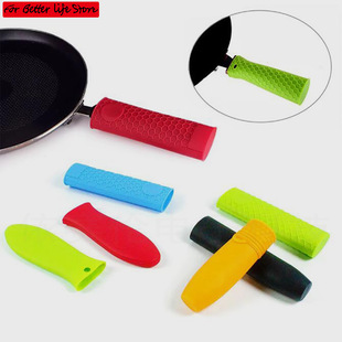Silicone Pot Handle Thickened High Temperature Wok Handle Silicone Kitchen Flat Bottom Heat Insulated Pot Handle Cover Anti-scalding Pot Handle Cover