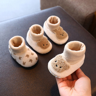 Spring and Autumn Baby's Pre-step Shoes 0-1 Years Old 3-6-9 Months Male and Female Baby's Soft-soled Toddler Newborn Shoes and Socks