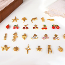 樱桃套装小高级气质吊坠链锁骨项链感耳环热卖跨境众水果时尚红色