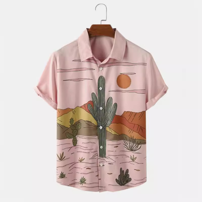 Hawaiian Casual Shirt 3D Printed Short-Sleeved Versatile Casual Shirt Breathable Fashion Men's Style