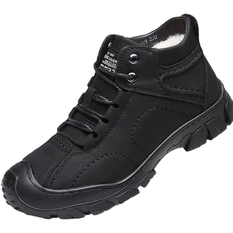 Новинка 2023, бархатная утепленная хлопковая обувь, мужские повседневные высокие уличные зимние ботинки, внешняя торговля, оптовая продажа, модная повседневная обувь