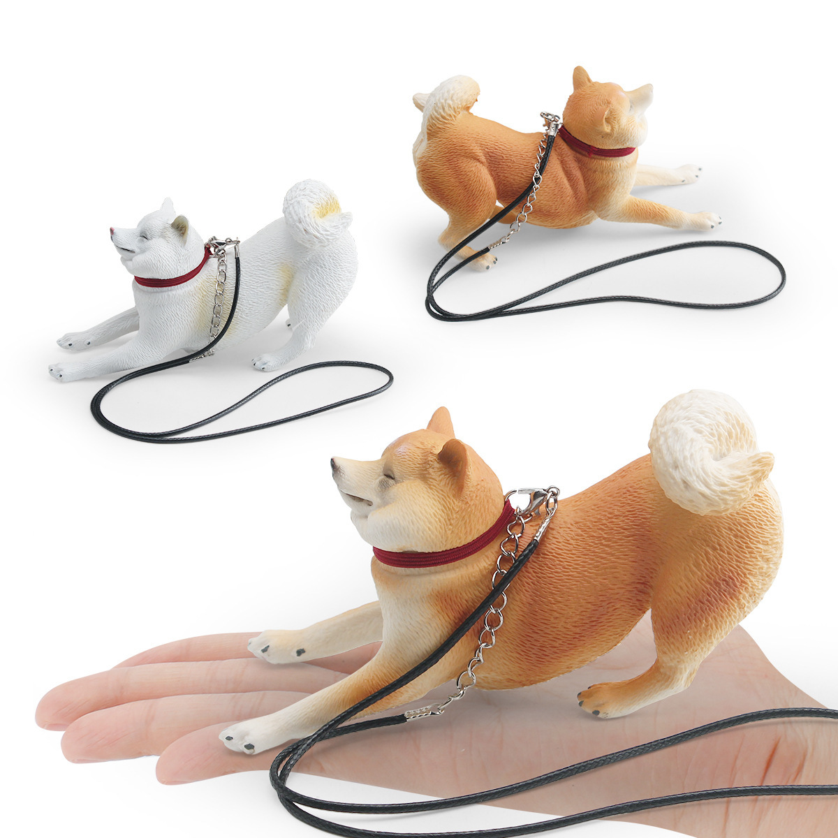 Simulación transfronteriza de perros perros perros animales perros idílicos Huangchai con cuerda de tracción juguetes decorativos