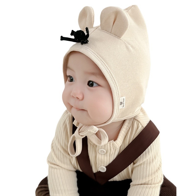 Sombreros para bebés primavera y otoño super lindos gorros para los oídos para bebés pequeños meses de edad correa gorra de hechicero aguda estilo delgado