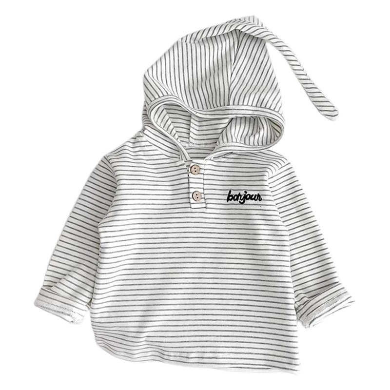 Ropa de bebé primavera y otoño estilo coreano suéter con capucha para hombres y mujeres otoño Camiseta de manga larga para niños