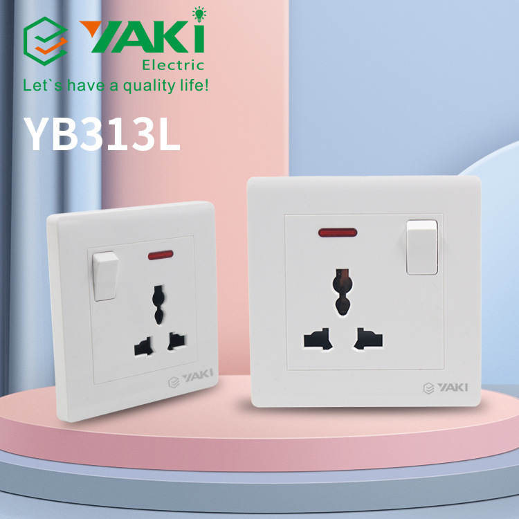 USB款英式墙壁插座开关面板单双控厨房开关南非铜件银触点非洲