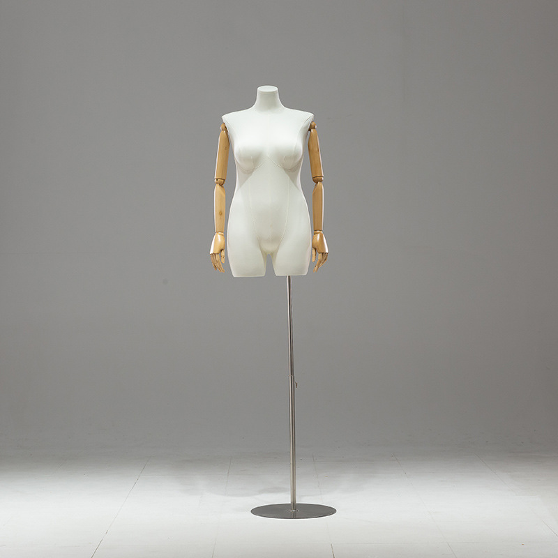 Maniquí Femenino de Talla Grande de Busto de Madera para Escaparate