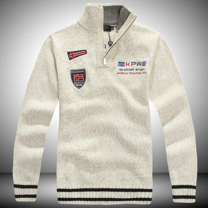 [PA standard] Kendi shark collar sweater men's knitted woolen sweater spring and autumn large size long sleeve coat 208