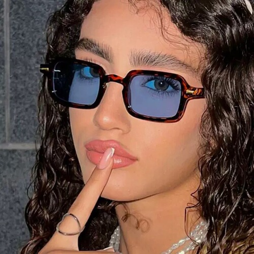 Square Rice Grain Sunglasses Retro Instagram Influencer Style Sunglasses for Women Trendy Fashion Versatile Sunglasses