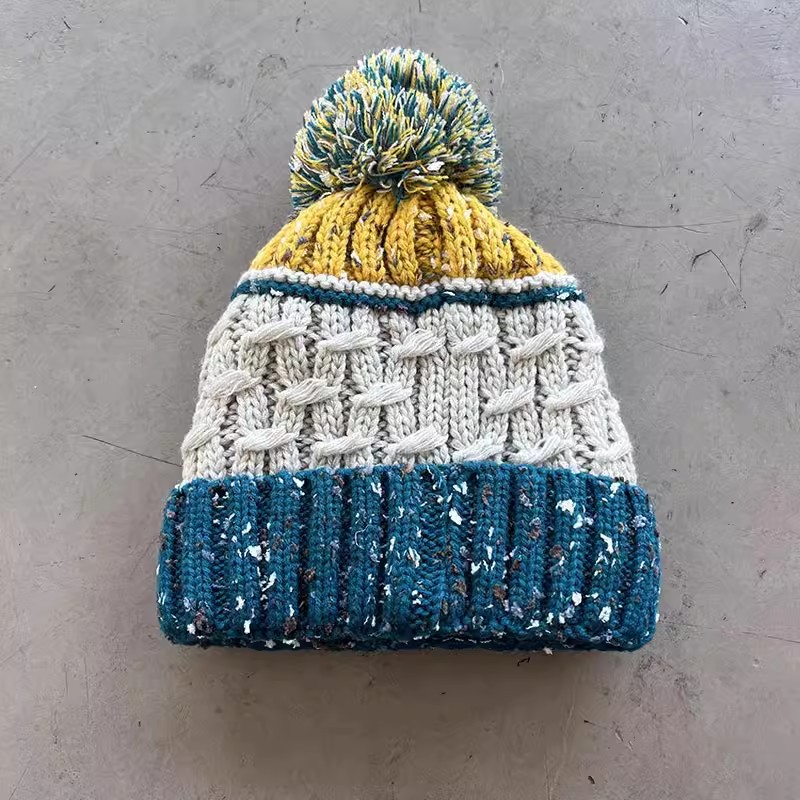 Versione coreana ins misto colore a righe peluche spesso carino palla di lana per bambini autunno e inverno protezione orecchie caldo_voghion.com