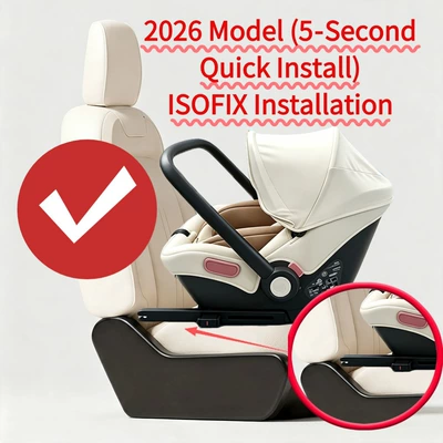Installation Baby Seat with – Car child safety seat - 3ci-size-certificationece-r12904-european-union-e57security-standard-3rd-generation-safety-basket-champagne-gold-isofix-interface-5-seconds-installation
