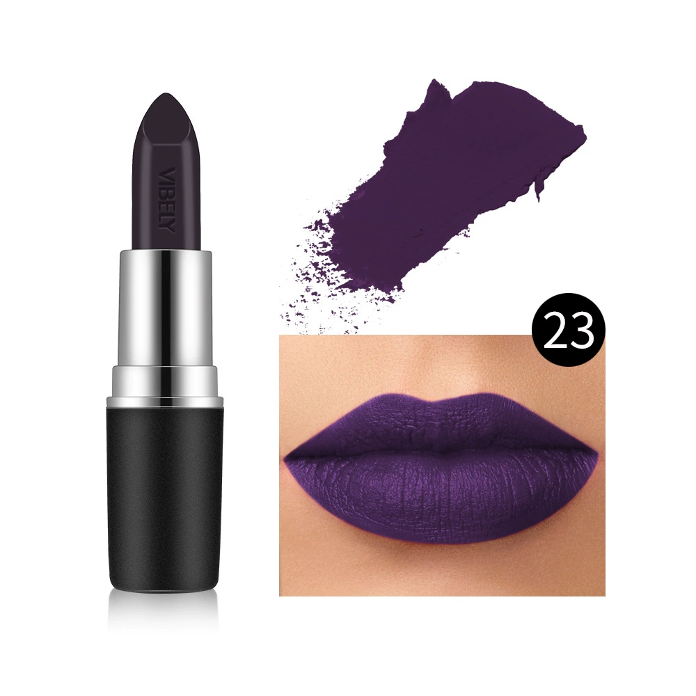 Помада VIBELY matte bullet, 29 оттенков включая чёрный, бархатистая стойкая текстура