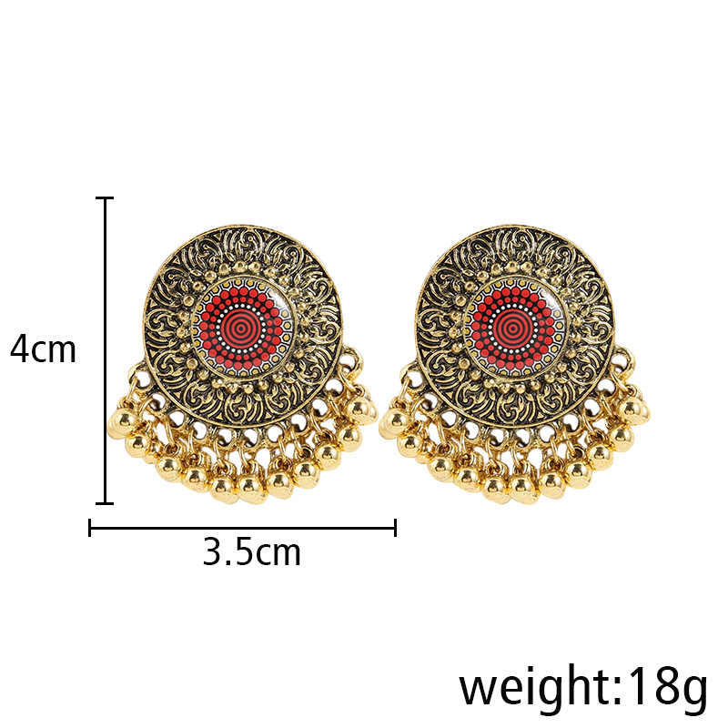 1 Pair Ethnic Style Round Alloy Plating Womenu0027S Drop Earrings