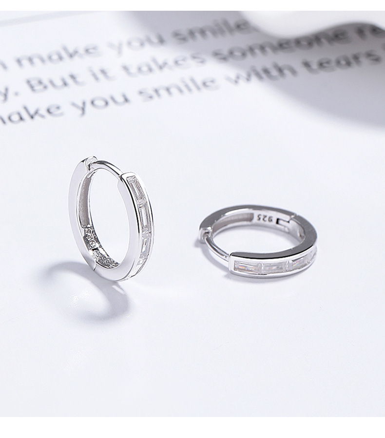 3g Weight 925 Sterling Silver Ear Needle Material Zircon Inlay Material Hoop Earrings Classification 1 Pair Quantity Daily Occasion 925 Sterling Silver Material Geometric Pattern All Seasons Season Women's Gender Polished Finish Plating Design Simple Style Style 1 Pair 925 Sterling Silver Zircon 925 Sterling Silver Earrings Geometric Hoop Earrings