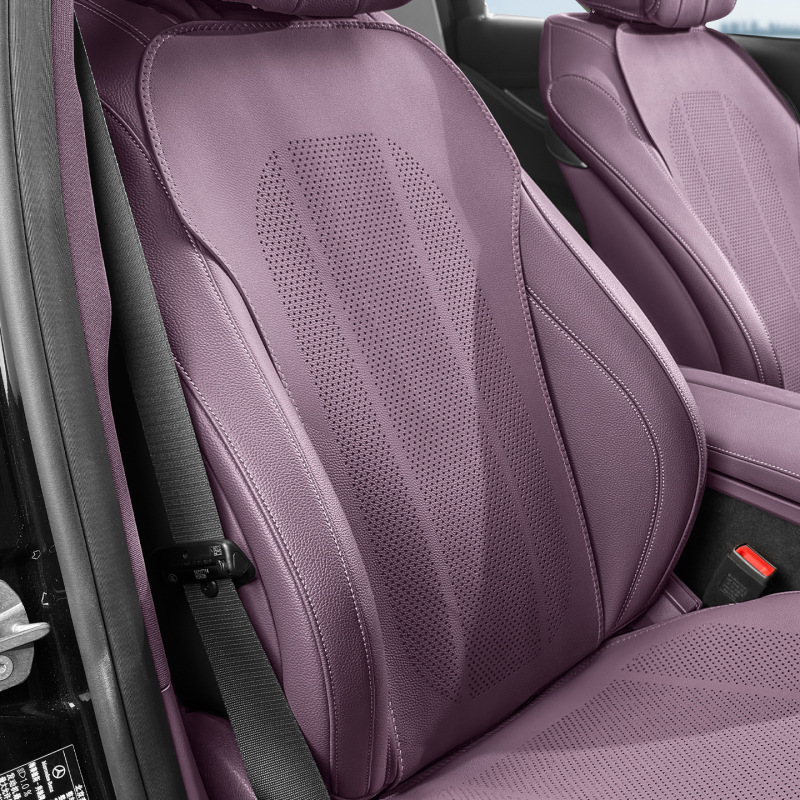 新しいナッパレザーのカーシートクッション、オールシーズン対応の薄型通気性のある穴あき車のインテリアシートカバー、夏用シートクッション|undefined