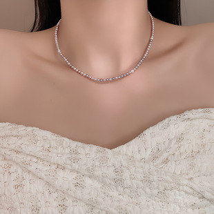 Natural Freshwater Pearl Necklace for Women, Nearly Round Candy Mixed Colorful High-End Design Niche Versatile Accessible Luxury Jewelry