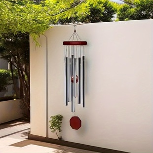 Factory for cross-border hot selling octagonal red solid wood wind chime outdoor decoration courtyard decoration high-grade wind chime ornaments