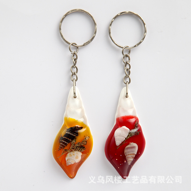 Llavero con conchas y estrellas de mar, recuerdo creativo de playa, venta directa de fábrica