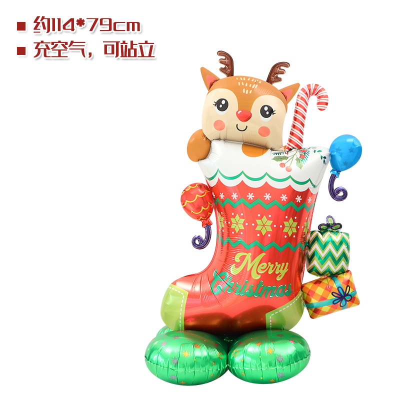 Ventana de Navidad accesorios de decoración de juguete globo 4D de pie de Navidad Viejo hombre Reno árbol de Navidad Super gran globo