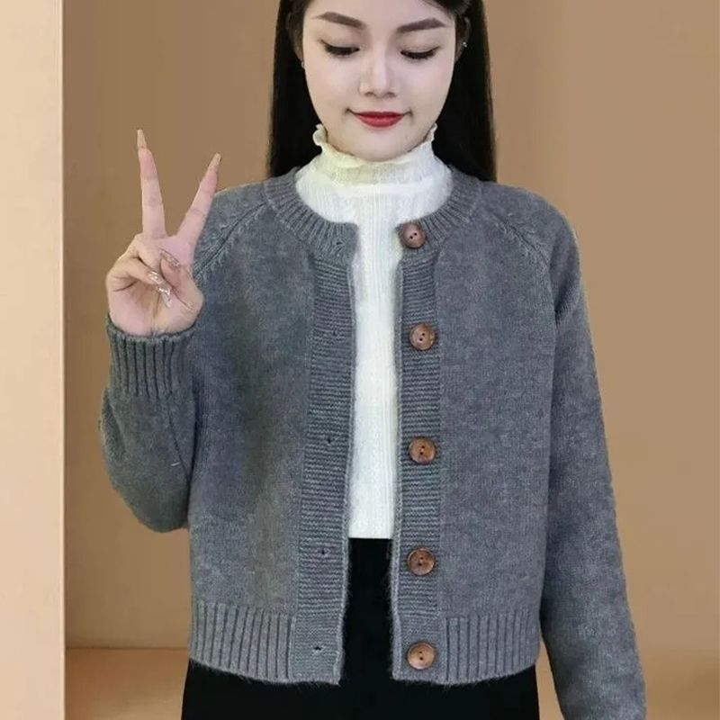 Korean Style Solid Color Long-Sleeve Sweater for Women, New Fashionable and Youthful Versatile Knit Cardigan Top for Spring and Autumn Korean Style Solid Color Long-Sleeve Sweater for Women, New Fashionable and Youthful Versatile Knit Cardigan Top for Spring and Autumn