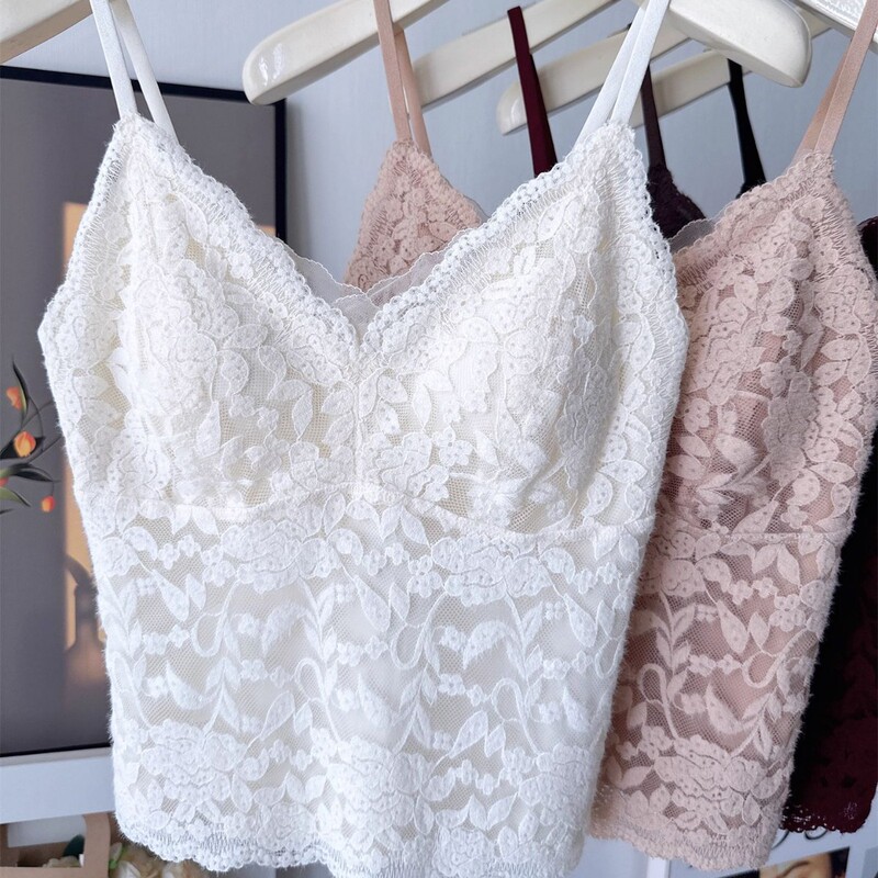 Light Luxury Snowflake Velvet Lace Backless Camisole with Sexy V-Neck and Chest Pads, Brushed Fabric Base Layer Tank Top