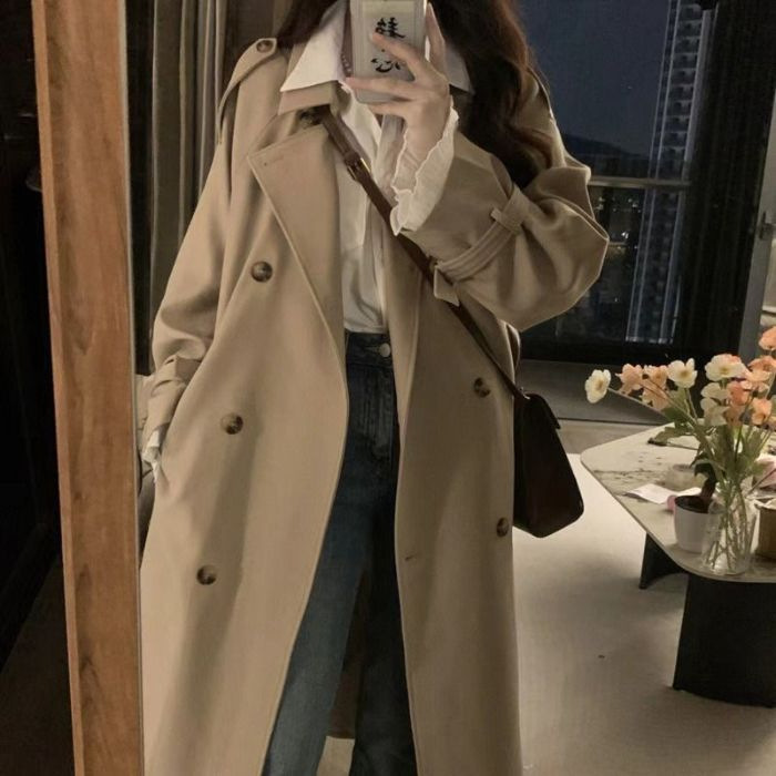 风衣女2025秋冬季新款韩系小个子中长款大衣气质英伦风感外套女装|undefined