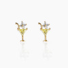 Cartoon brand zirconium, earrings, European style, suitable for import