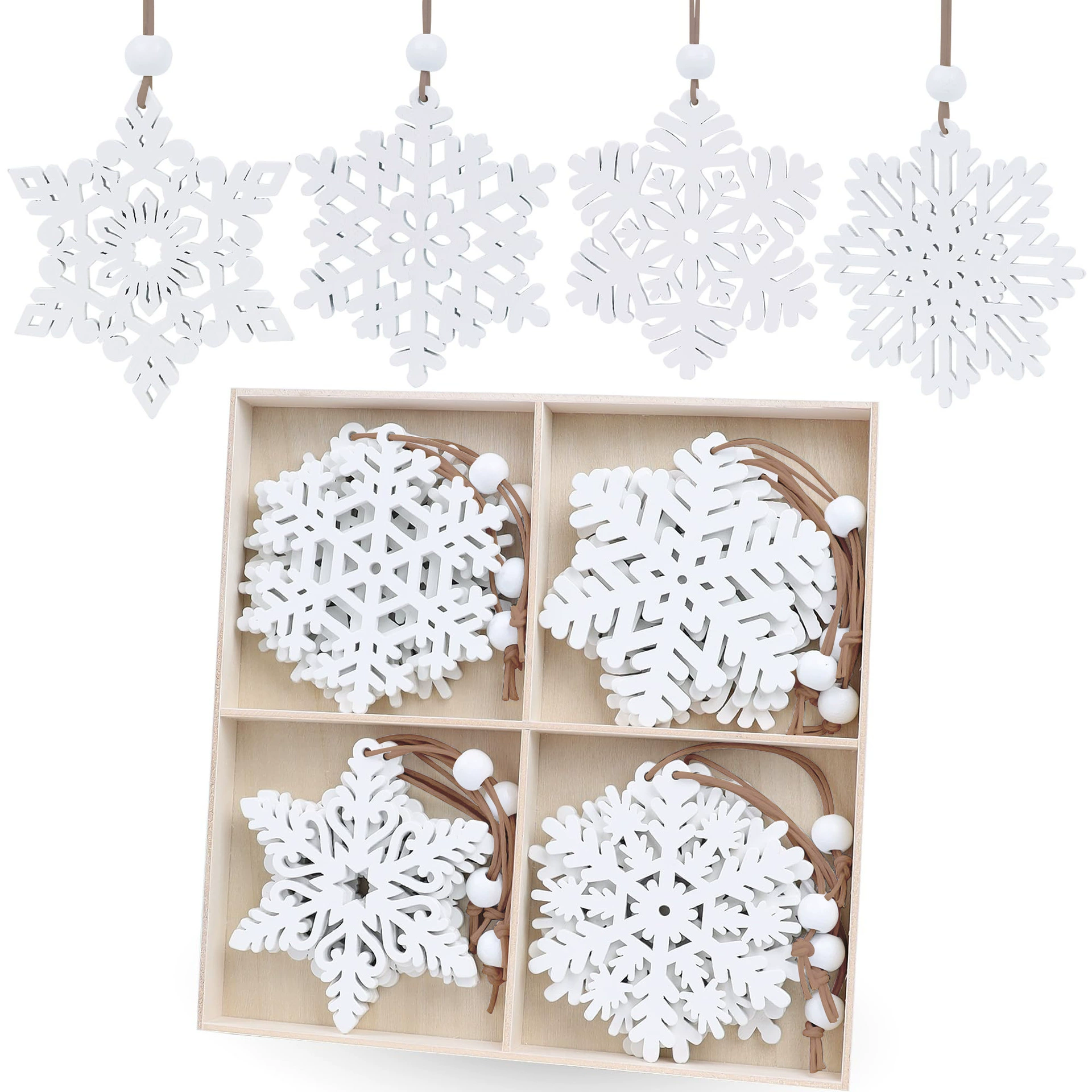 Готовые к трансграничным креативным деревянным подвескам в форме снежинки, подвескам для украшения дома, хорошим вещам для создания праздничной атмосферы.