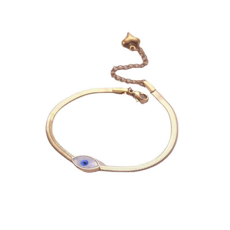 Pulsera de acero de titanio de hip-hop de ojos de demonio de nicho femenino ligero diseño de lujo transfronterizo venta caliente no se desvanece joyería