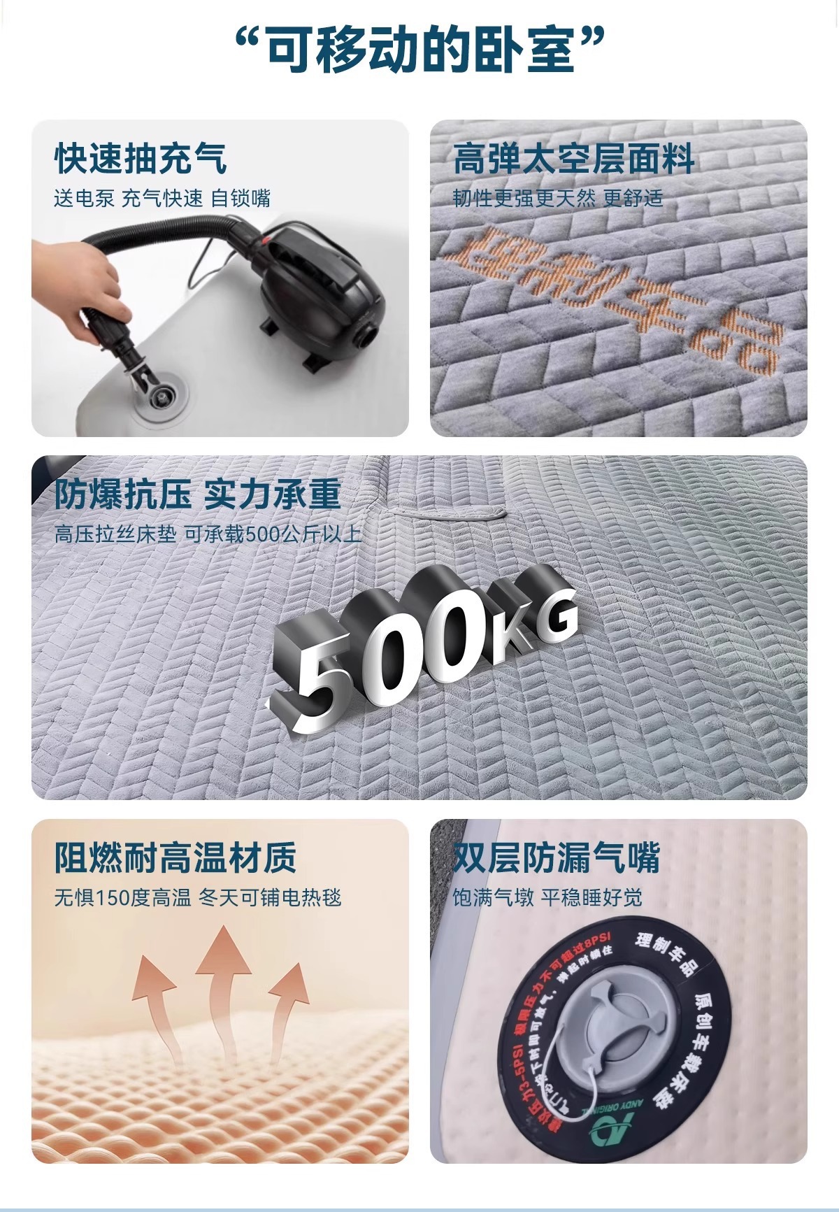 Aito M8/M9 Inflatable Suv Rear Brushed Car Mattress Camping Sleeping Bed Car Overnight Travel Bed