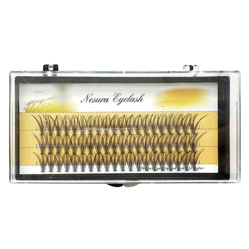 Transfronterizo europeo y americano 10P20P30P40P50P60P Espantapájaros Pestañas postizas autoinjertadas de un solo racimo de fusión en caliente