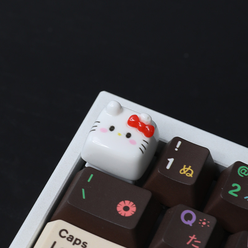 クロスボーダーの人気kt猫の四角いキーキャップの個性的な外装の手作りの立体キーキャップの創意的なカスタマイズのかわいいキーボードキャップ|undefined