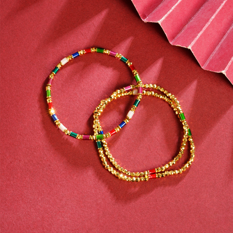 No desvanecerse durante mucho tiempo arena oro colorido zircon pulsera flash de verano temperamento ligero de lujo de alta calidad joyería al por mayor