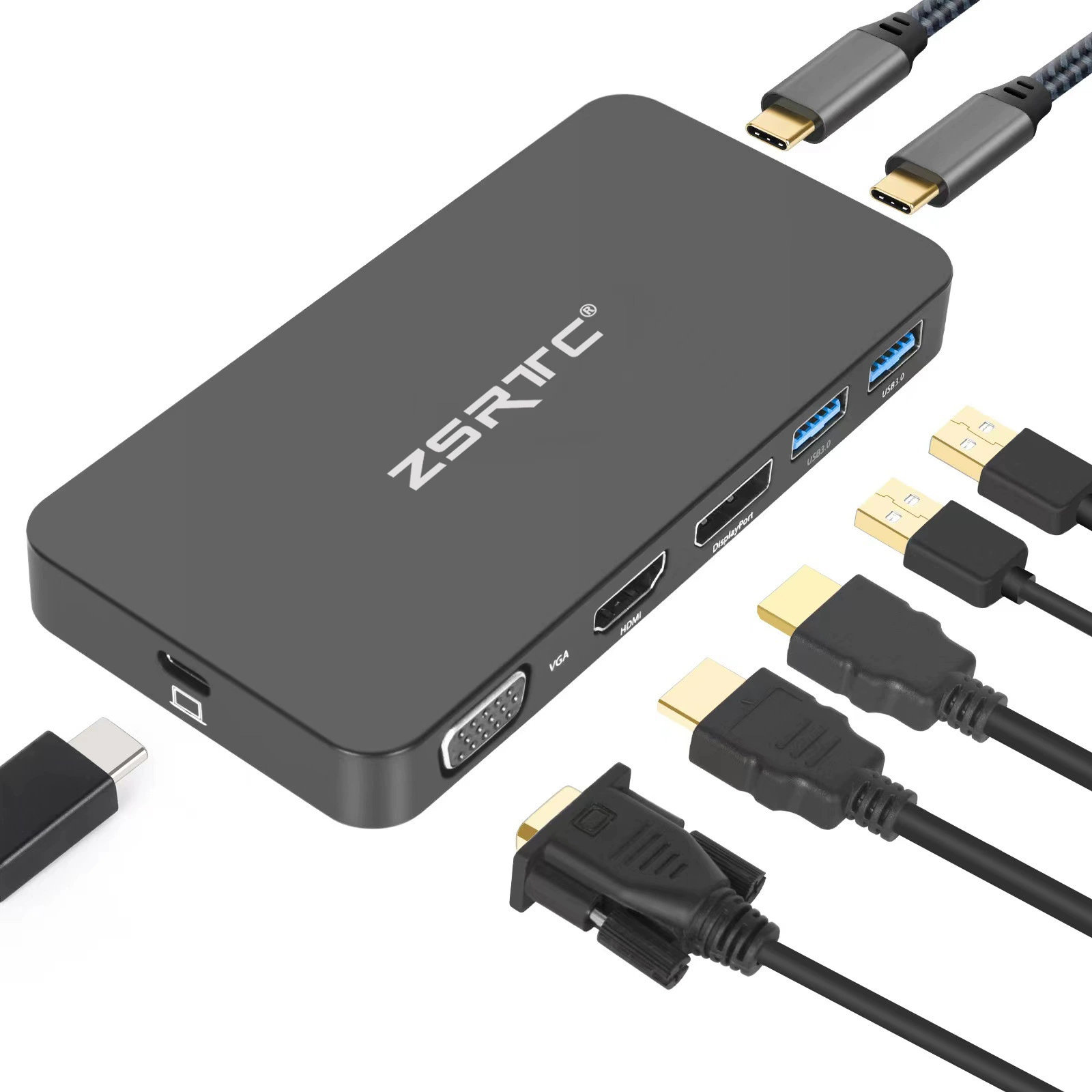 USB-C концентратор многофункциональный док-станция с 4K HD и портами для ноутбука Type-C