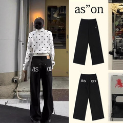 【官网正品】ason牛仔裤女秋冬新款柳智敏同款直筒显高显瘦休闲裤
