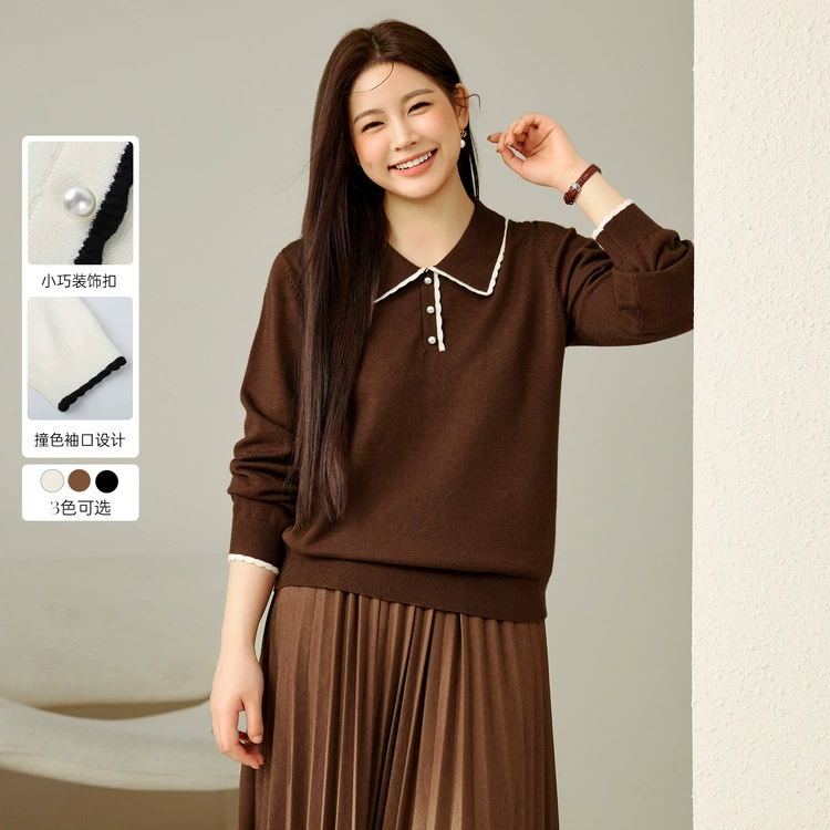 [Ленивый ветер полый кардиган] Полосатый большой размер женский лацканный воротник тонкий свитер жирный mm2024 зимний новый