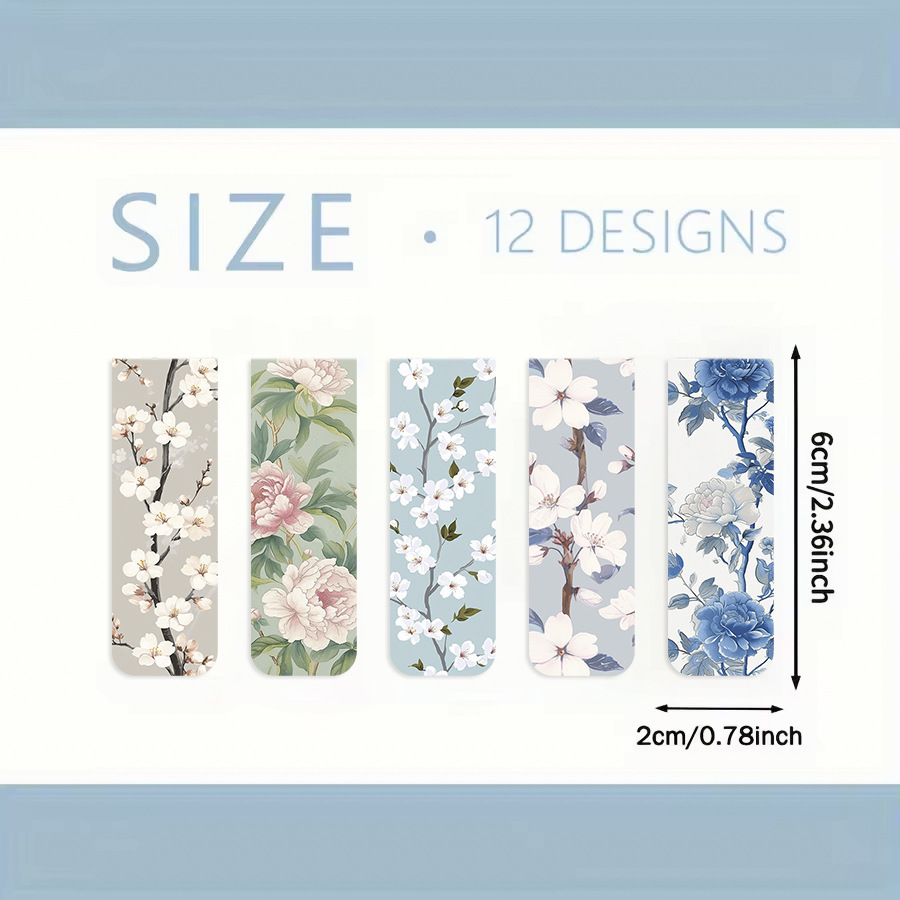 31g Weight Bookmark Stationery Type 1 Set Quantity School, Graduation Occasion Paper Card, Magnet Material Flower Pattern Pastoral Style 1 Set Flower School Graduation Paper Card Magnet Pastoral Bookmark 1