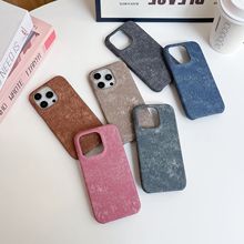 适用iPhone17牛仔纹手机保护壳高级感苹果17pro max半包保护硬壳