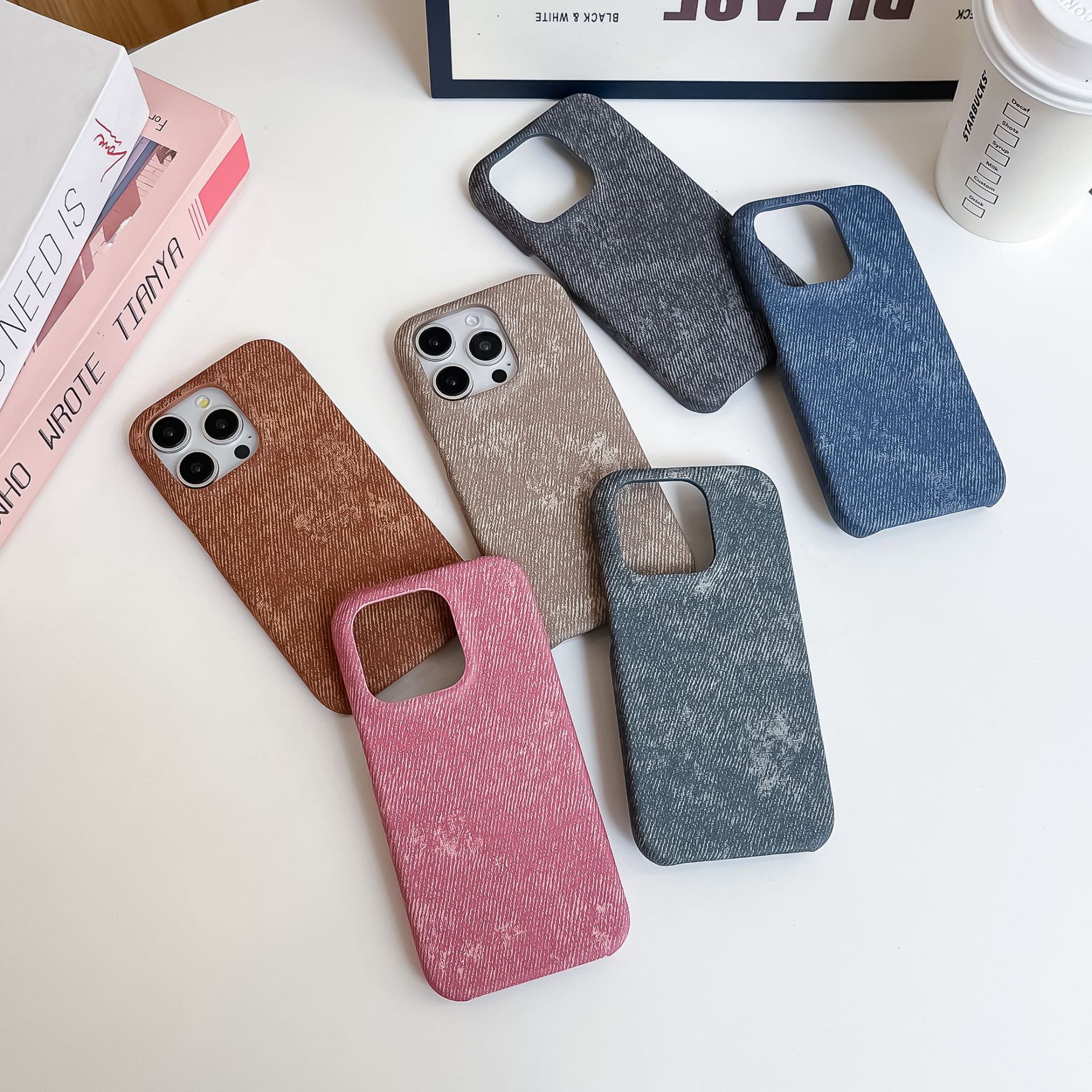 适用iPhone17牛仔纹手机保护壳高级感苹果17pro max半包保护硬壳