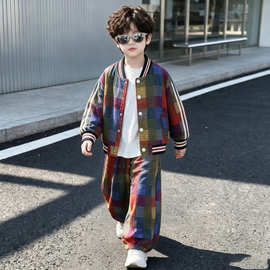 儿童秋装套装2026新款宝宝春秋衣服男童秋季洋气时髦棒球服两件套